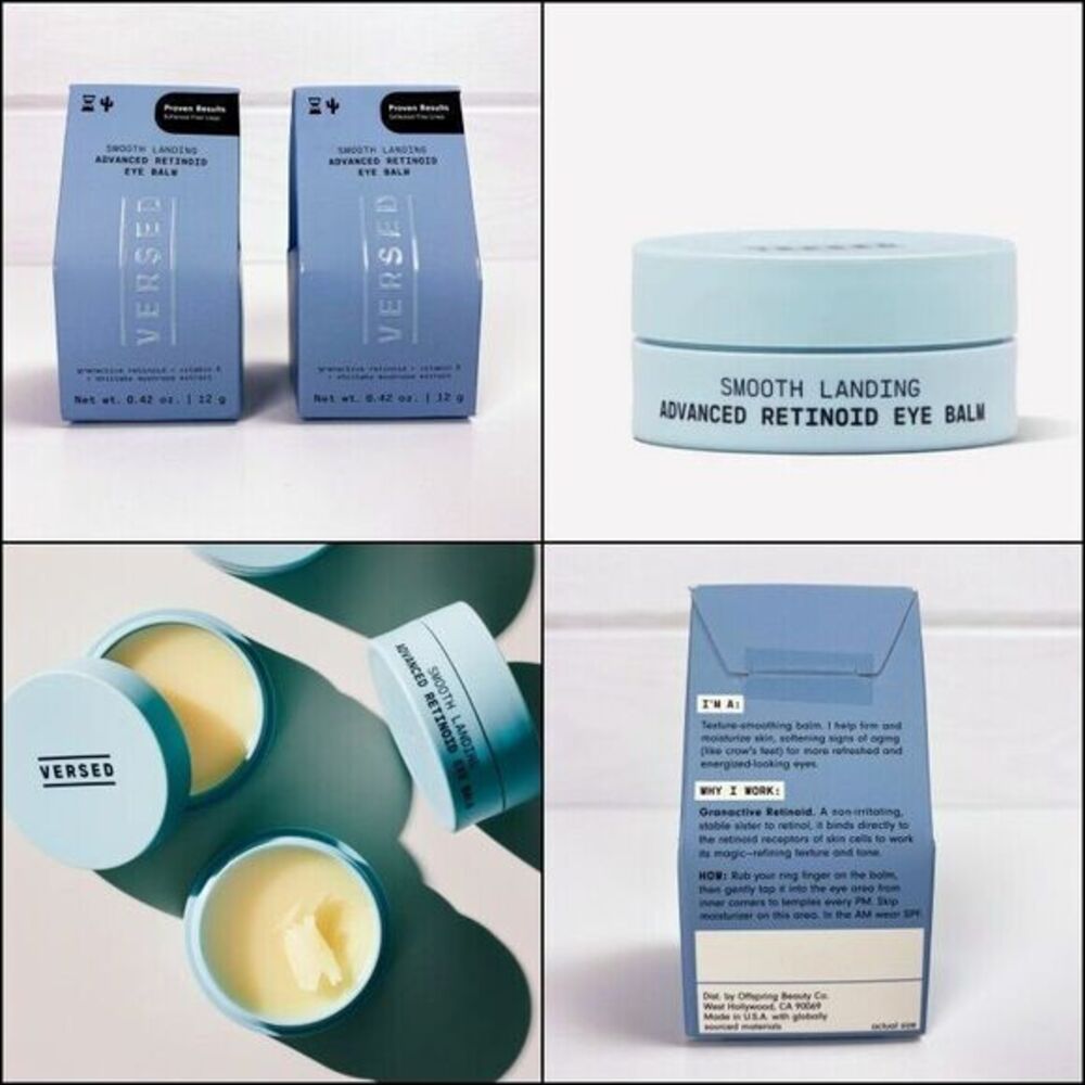 PACK of 2 VERSED Smooth Landing Advanced RETINOID Anti Aging EYE BALM .42 oz NEW